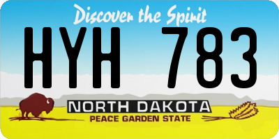 ND license plate HYH783