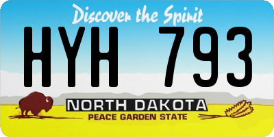 ND license plate HYH793