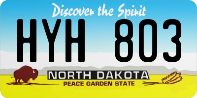 ND license plate HYH803