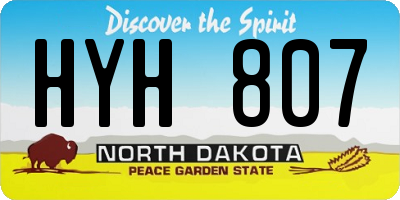 ND license plate HYH807