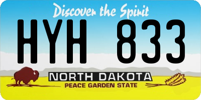 ND license plate HYH833