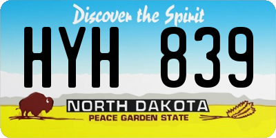 ND license plate HYH839