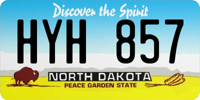 ND license plate HYH857
