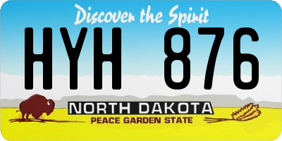 ND license plate HYH876