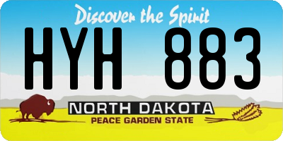 ND license plate HYH883