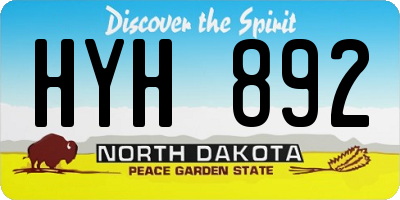 ND license plate HYH892