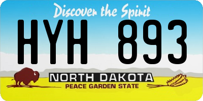ND license plate HYH893