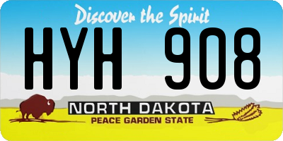 ND license plate HYH908
