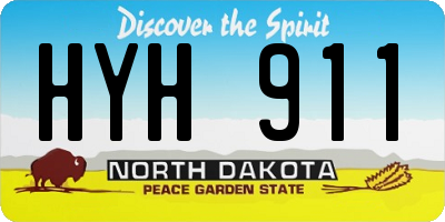 ND license plate HYH911