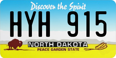 ND license plate HYH915