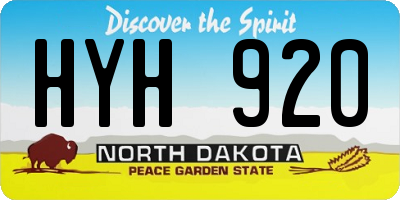 ND license plate HYH920