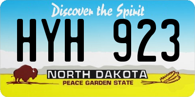 ND license plate HYH923
