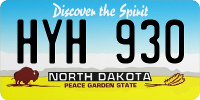ND license plate HYH930