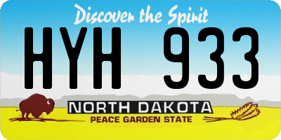ND license plate HYH933