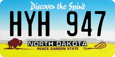 ND license plate HYH947