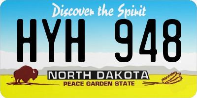 ND license plate HYH948
