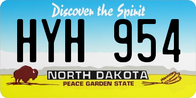 ND license plate HYH954