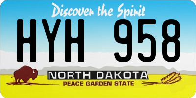 ND license plate HYH958