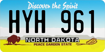 ND license plate HYH961