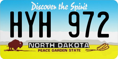 ND license plate HYH972