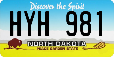 ND license plate HYH981