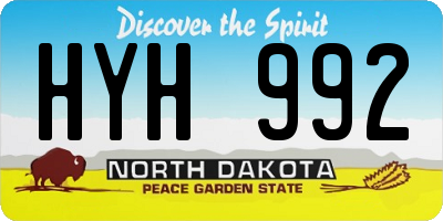 ND license plate HYH992