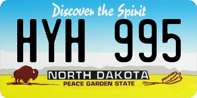 ND license plate HYH995