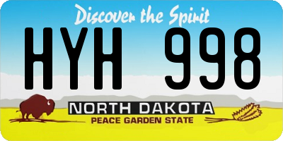 ND license plate HYH998