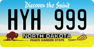 ND license plate HYH999