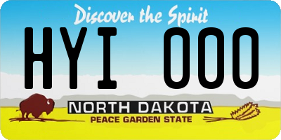 ND license plate HYI000