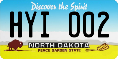ND license plate HYI002