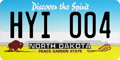 ND license plate HYI004