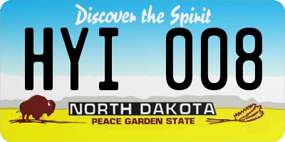 ND license plate HYI008