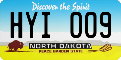 ND license plate HYI009