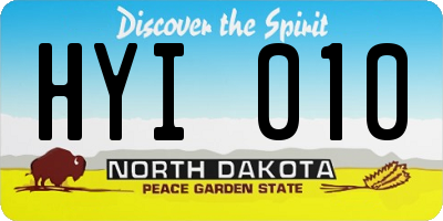 ND license plate HYI010