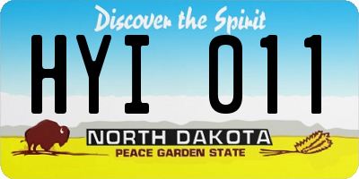 ND license plate HYI011