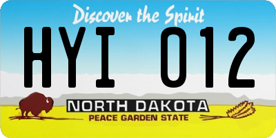 ND license plate HYI012