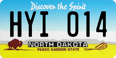 ND license plate HYI014