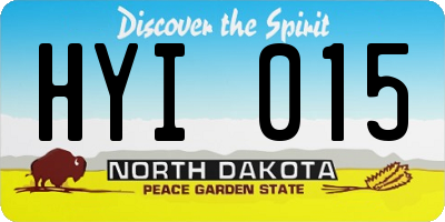 ND license plate HYI015