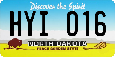 ND license plate HYI016