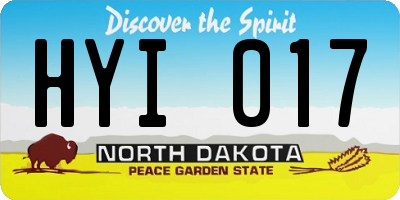ND license plate HYI017