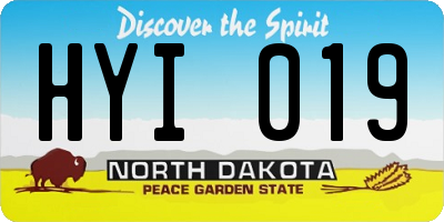 ND license plate HYI019