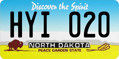 ND license plate HYI020