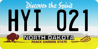 ND license plate HYI021