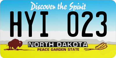 ND license plate HYI023