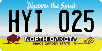 ND license plate HYI025