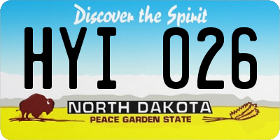 ND license plate HYI026