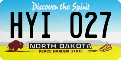 ND license plate HYI027