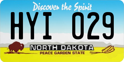 ND license plate HYI029