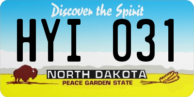 ND license plate HYI031